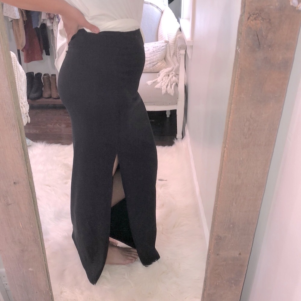 Boston Proper size small blue maxi skirt w/slit